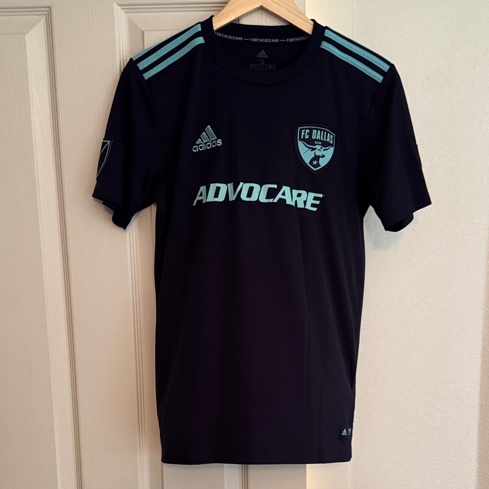 Adidas FC Dallas Navy Blue and Light Blue Jersey